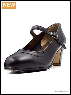 Womens Flamenco Dance Shoes Nails Leather 5cm Carrete Heel Spain